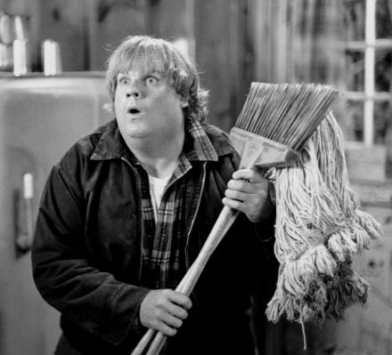Chris Farley, may he rest in peace, is a lot of things. Attractive is not one of them. He is however, huge, sweaty, and coked up. But he’s Chris Farley! He’s so lovable! Just not in a sexual way, right? I’m pretty sure that’s what I’m supposed to think, yet somehow I can’t help but fantasize about what would happen if I were alone with Chris Farley….in a van down by the river. So romantic.